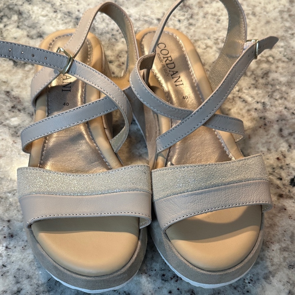 Cordani Light Beige and gold  Strappy Sandals